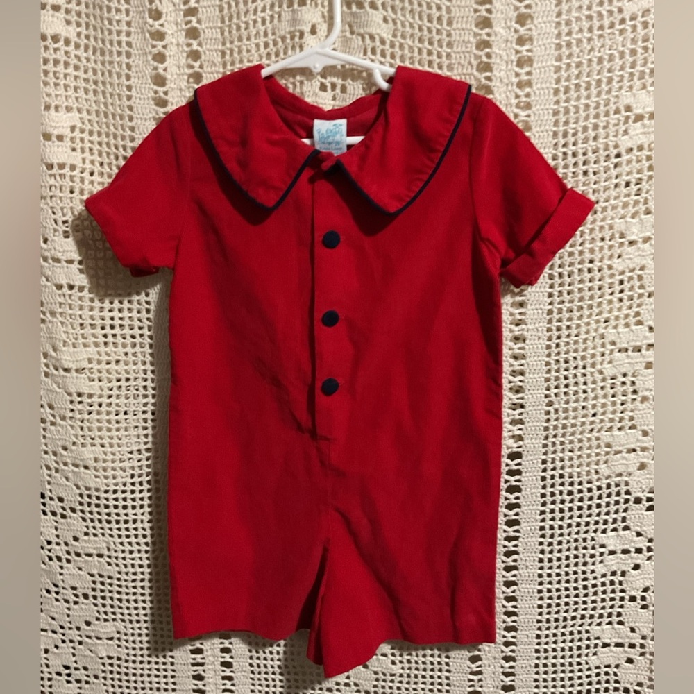 Rags Land Ragsland Boutique Red Corduroy Romper size 4